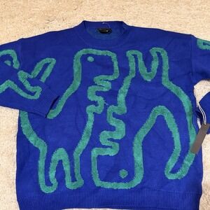 Knit Co-Op Embroidered Dinosaur Knit Sweater Women's Small New